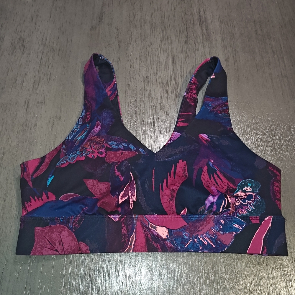 All in Motion Women's Tropical Print‎ Sports Bra,Size Large